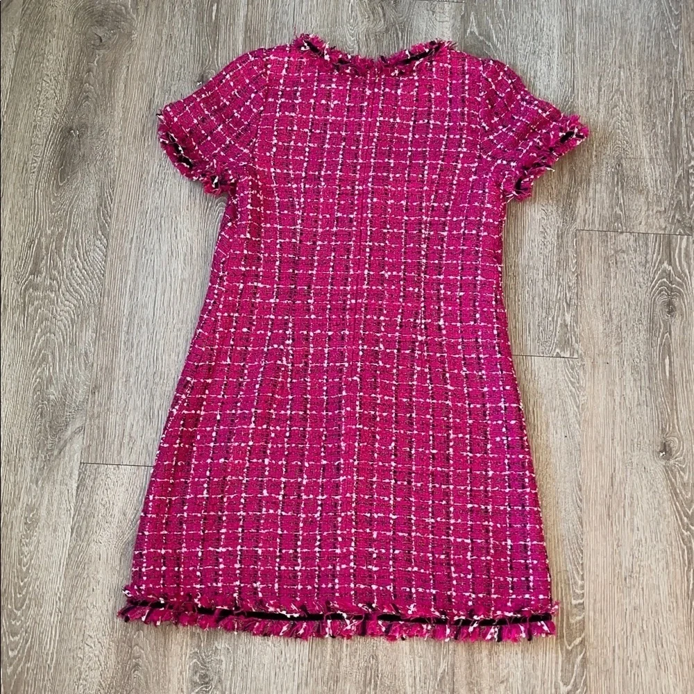 Kate Spade festive tweed dress 6 pink and black classy classic